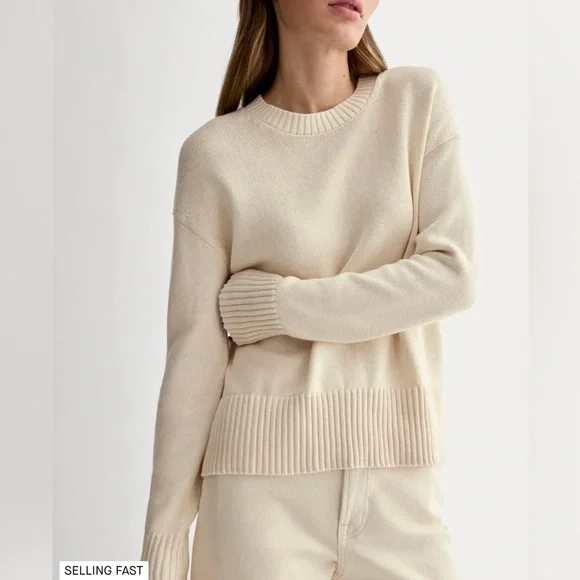 NWT Everlane Organic Cotton The Boxy Sweater in Everyday Cotton Canvas Size XS - Picture 12 of 13